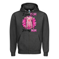 Charcoal Heather i wear pink for my mom pig Zipper Hoodie - RanaPortraitStore