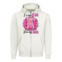 Oatmeal Heather i wear pink for my mom pig Zipper Hoodie - RanaPortraitStore