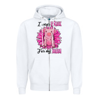 White i wear pink for my mom pig Zipper Hoodie - RanaPortraitStore