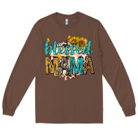 Chestnut blessed mama with sunflowers Long Sleeve Tee - texasbilliewilder