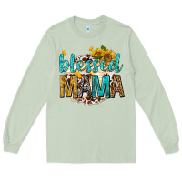 Matcha blessed mama with sunflowers Long Sleeve Tee - texasbilliewilder