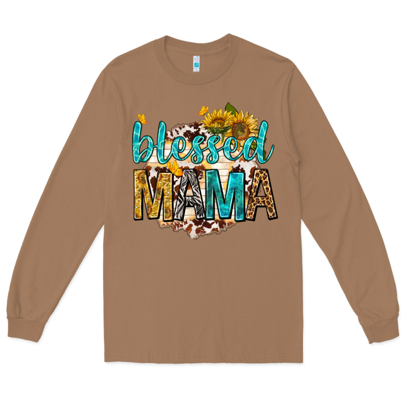 Blessed Mama With Sunflowers Long Sleeve Tee by texasbilliewilder | Teevron
