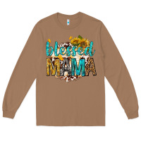 Toasted Coconut blessed mama with sunflowers Long Sleeve Tee - texasbilliewilder