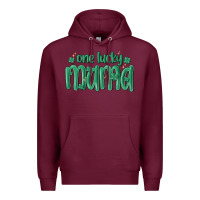 Burgundy one lucky mama Premium Hoodie - MaliasSmallBusiness