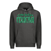 Charcoal Heather one lucky mama Premium Hoodie - MaliasSmallBusiness