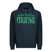 Navy one lucky mama Premium Hoodie - MaliasSmallBusiness