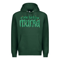 Sports Green one lucky mama Premium Hoodie - MaliasSmallBusiness