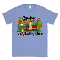 Colony Blue camping is my happy place caravan Classic Tee - BarkalooDesign