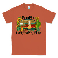 Copper camping is my happy place caravan Classic Tee - BarkalooDesign