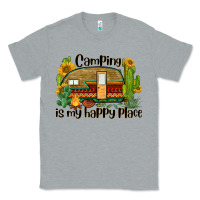 Heather Grey camping is my happy place caravan Classic Tee - BarkalooDesign