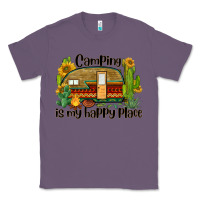 Lavender camping is my happy place caravan Classic Tee - BarkalooDesign