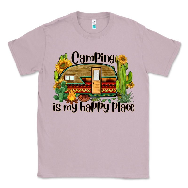 Camping Is My Happy Place Caravan Classic Tee by BarkalooDesign | Teevron