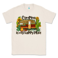 Natural camping is my happy place caravan Classic Tee - BarkalooDesign