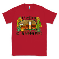 Red camping is my happy place caravan Classic Tee - BarkalooDesign