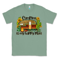 Sage camping is my happy place caravan Classic Tee - BarkalooDesign