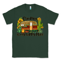 Sports Green camping is my happy place caravan Classic Tee - BarkalooDesign