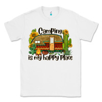 White camping is my happy place caravan Classic Tee - BarkalooDesign