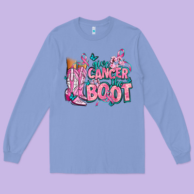 Give The Cancer Boot Long Sleeve Tee Designed By Adodesignshop