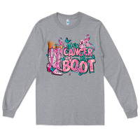 Heather Grey give the cancer boot Long Sleeve Tee - AdoDesignShop