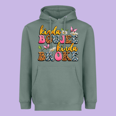 Kinda Boujee Kinda Broke Heavyweight Hoodie Designed By Jahusdesignshop