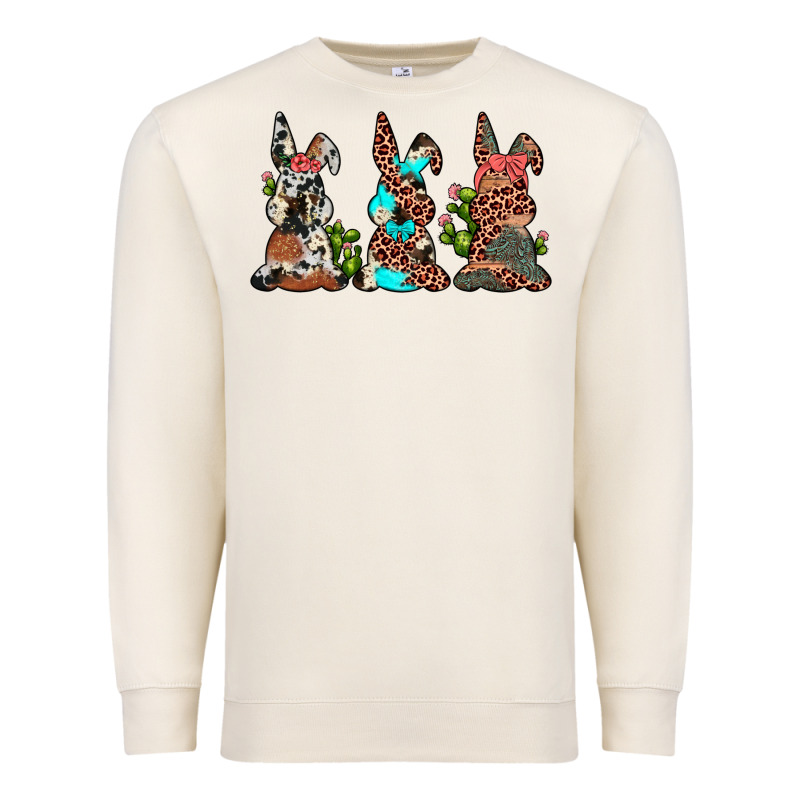 Leopard Cowhide Turquoise Cactus Bunny's Premium Sweatshirt by JahusDesignShop | Teevron