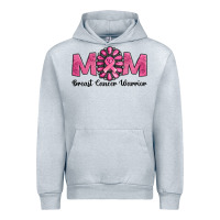 Heather Grey Breast Cancer warrior mom Urban Hoodie - NancyCooperArtShop
