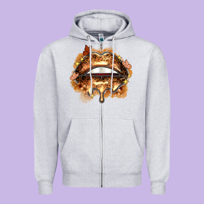 Melanin Lips Zipper Hoodie Designed By Zillion Design Studio