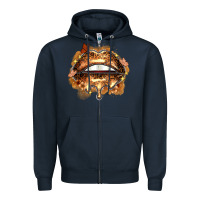 Navy melanin lips Zipper Hoodie - Zillion Design Studio