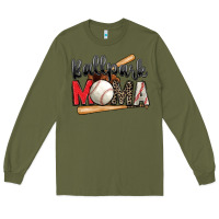 Army Green ballpark mama baseball Long Sleeve Tee - Zillion Design Studio