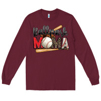 Burgundy ballpark mama baseball Long Sleeve Tee - Zillion Design Studio