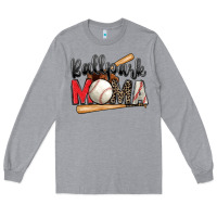 Heather Grey ballpark mama baseball Long Sleeve Tee - Zillion Design Studio