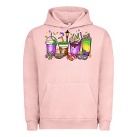 Pigment Salmon mardi gras coffee cups Urban Hoodie - MaliasSmallBusiness