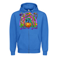 True Royal Trick or Treat Halloween Rainbow Zipper Hoodie - texasbilliewilder