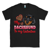 Black my dachshund is my valentine Classic Tee - RanaPortraitStore