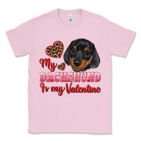 Bubblegum Pink my dachshund is my valentine Classic Tee - RanaPortraitStore