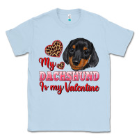 Dusty Blue my dachshund is my valentine Classic Tee - RanaPortraitStore