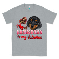 Heather Grey my dachshund is my valentine Classic Tee - RanaPortraitStore