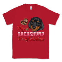 Red my dachshund is my valentine Classic Tee - RanaPortraitStore