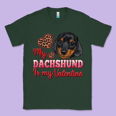 My Dachshund Is My Valentine Classic Tee Designed By Ranaportraitstore