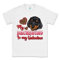 White my dachshund is my valentine Classic Tee - RanaPortraitStore