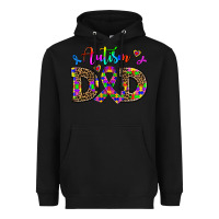 Black rainbow colors autism dad Heavyweight Hoodie - AdoDesignShop