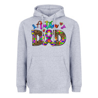 Heather Grey rainbow colors autism dad Heavyweight Hoodie - AdoDesignShop