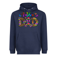 Navy rainbow colors autism dad Heavyweight Hoodie - AdoDesignShop
