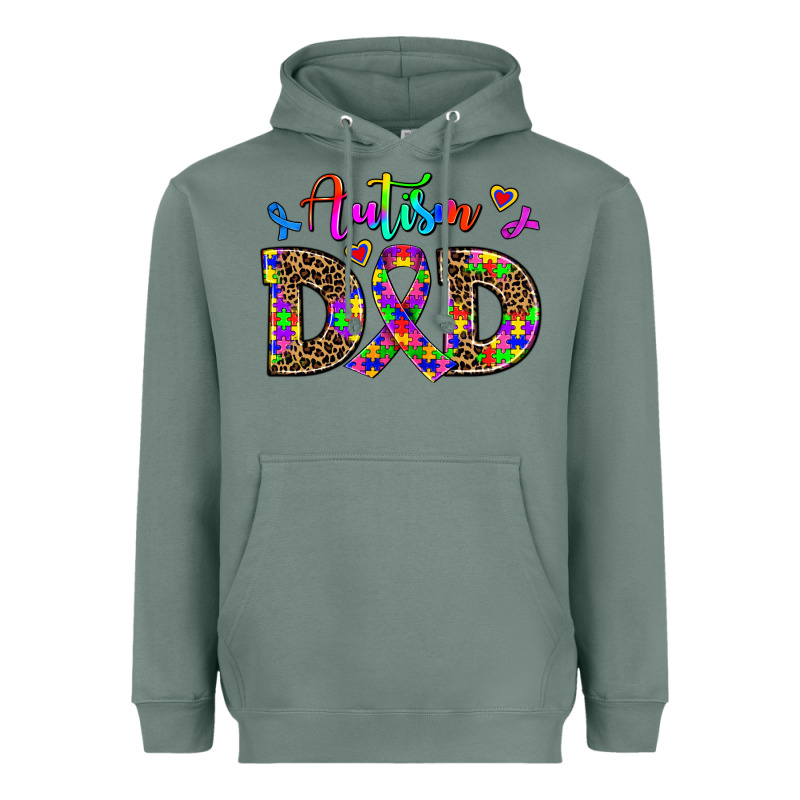 Rainbow Colors Autism Dad Heavyweight Hoodie by AdoDesignShop | Teevron