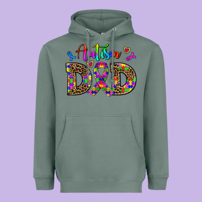 Rainbow Colors Autism Dad Heavyweight Hoodie Designed By Adodesignshop