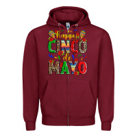 Burgundy happy cinco de mayo Zipper Hoodie - Zillion Design Studio