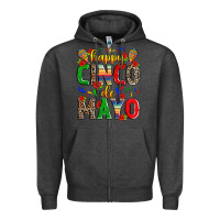 Charcoal Heather happy cinco de mayo Zipper Hoodie - Zillion Design Studio