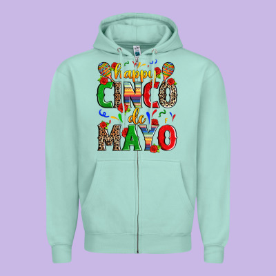 Happy Cinco De Mayo Zipper Hoodie Designed By Zillion Design Studio