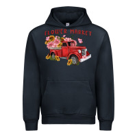 Navy flower market Urban Hoodie - MaliasSmallBusiness