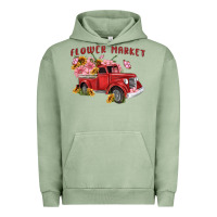 Pigment Oil Green flower market Urban Hoodie - MaliasSmallBusiness